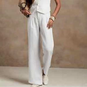 Banana Republic Castello Linen Pant NWT Size 4 White